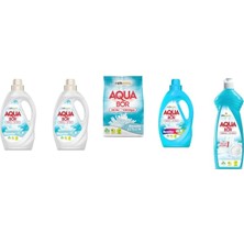 Aquabor Doğal Mineralli Sıvı Beyaz + Sıvı Beyaz  + 4 kg Beyaz + Sıvı Renkliler + Elde Bulaşık 5 Li Set