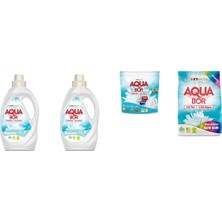 Aquabor Doğal Mineralli Sıvı Beyaz + Sıvı Beyaz  + Tablet + 4 kg Renkliler 4 Lü Set