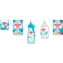 Aquabor Doğal Mineralli Tablet + 4 kg Beyaz + Elde Bulaşık + Sıvı Beyaz  + 4 kg Renkliler 5 Li Set