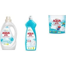 Aquabor Doğal Mineralli Sıvı Beyaz  + Elde Bulaşık + Tablet 3 Lü Set