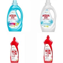 Aquabor Sıvı Çamaşır Deterjanı Renkli ve Beyazlar Için 66 Yıkama + Bulaşık Deterjanı 2 Adet Tm