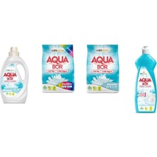 Eti Maden Aquabor Doğal Mineralli Sıvı Beyaz + 4 kg Renkliler + 4 kg Beyaz + Elde Bulaşık 4 Lü Set