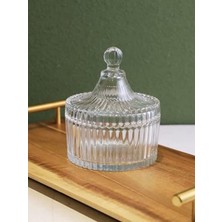 Adoz Shopping 2'li Kapaklı Cam Şeker Kavanozu Kristal Şekerlik