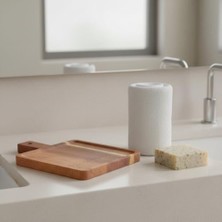 Adoz Shopping Doğal Akasya Ahşap Dikdörtgen Sunum Tahtası ve Servis Tepsisi – 23X17 cm Kahve Yanı, Peynir ve Kahvaltılık Sunumluk (Kare Formlu Estetik Tasarım)