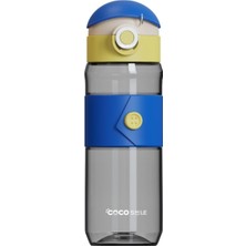 Adoz Shopping Cocosmile 580ML Silikon Gövde Düğme Desenli Rahat Içim Tritan Çocuk Matarası (Mavi)