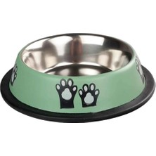 Ankur Oripet Pati Desenli Metal Mama ve Su Kabı Yeşil 8 Oz 12 cm
