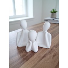 Decor Shops Modern Dekoratif 3'lü Biblo Seti Düşünen Adam Figürü Hediyelik Aile Obje