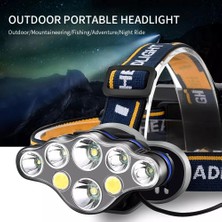 Akinco PS-888 Güçlü USB Şarj Edilebilir Profesyonel 8 Modlu 6000 Lümen 8 LED Su Geçirmez Kafa Lambası