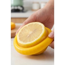 Thentech Kesik Meyve Sebze Saklama Kabı Silikon Streç Kapak Limon Tasarımlı Hava Almaz Koruyucu