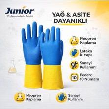 Jnrr Kauçuklu Eldiven Iş Eldiveni Yağ ve Asite Dayanıklı Kimyasal Eldiveni 10NO 12Lİ