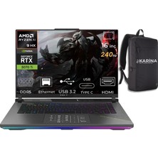 Asus Rog Strix G16 Ryzen 9 9955HX  G614FR-S5112-K021 16GB 1tb+1tb RTX5070TI  Freedos 16" Wqxga Gaming Laptop