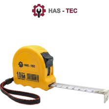 HAS - TEC 10 Metre Çelik Şerit Metre | 25MM Genişlik Sürgülü Kilit, Bükülmeye Karşı Dirençli Çelik Şerit Metre, Ev ve Profesyonel Kullanıma Uygun