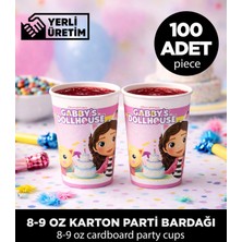 Sepet Doldur Gabby’s Dollhouse Temalı 8-9 Oz Karton Parti Bardağı - Doğum Günü Malzemeleri (100 Adet)