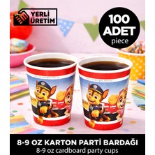 Sepet Doldur Kidspartim Paw Patrol Chase Temalı Karton Bardak - Doğum Günü Parti Malzemeleri (100 Adet)
