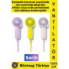 Wintoup #vantilatör Kompakt Sessiz Çalışma Yoğun Üfleme Kablosuz Taşınabilir Şarjlı Mini El Fanı Vantilatör
