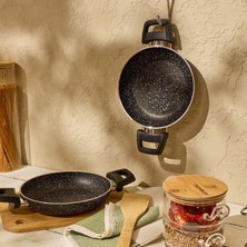 Evidea Kitchen Black Force Ikili Sahan Seti - Siyah - 18 cm + 20 cm