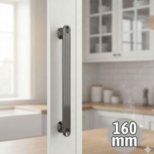 Badem10 Özen Füme Çekmece Kulp 160 mm Dolap Çekmece Şık Tasarım Dayanıklı Metal Kulplar Modern Stil
