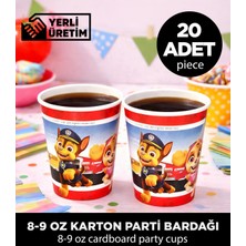 Sepet Doldur Kidspartim Paw Patrol Chase Temalı Karton Bardak - Doğum Günü Parti Malzemeleri (20 Adet)