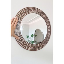 Kuzeylina 45 cm Dekoratif Yuvarlak Ayna – Modern Desenli 2 Katmanlı