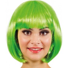 İlkyaz Fashion Yeşil Parti Peruğu Kısa Küt Saç