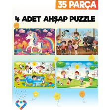 35 Parçalı Montessori Ahşap Puzzle – 5-6 Yaş Eğitici Oyuncak