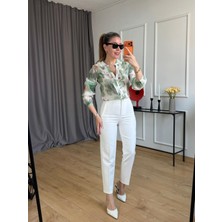 Size Özgü Ekru Önü Flotalı Pantolon