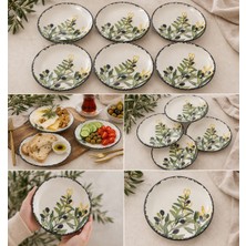 M'art Home Imroz Zeytindalı 6 Lı Pasta Tabağı 19 Cm.