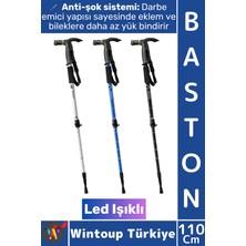 Wintoup #baston Ergonomik Outdoor Trekking Baston Ledli Anti-Şok Ayarlanabilir Teleskopik Yürüyüş Batonu