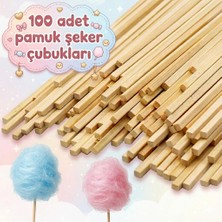 Neler Geldi Neler 100 Adet Ahşap Pamuk Şeker Çubuğu Pamuk Şeker Servis Çubuğu 30CM Uzunluk Pamuk Şeker Çubuk Cotton Candy