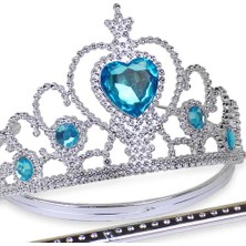 Akinco Karlar Ülkesi Mavi Kalpli Taşlı Elsa Tacı