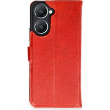 Senka Vivo Y18 Kılıf Trend S Plus Kapaklı Kılıf - Kırmızı