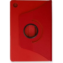 Senka Newface Samsung Galaxy Tab A9 Plus Kılıf 360 Tablet Deri Kılıf - Kırmızı