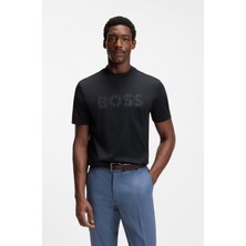 Boss Erkek Logolu Bisiklet Yaka Kısa Kol Standart Lacivert T-Shirt 50560466-404