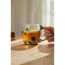 Rubi Porselen Metal Saplı Cam Kupa Bardak