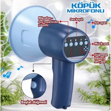 LRS Store Köpük Mikrofonu Oyuncak Işıklı Sesli Müzikli Çocuk Oyuncağı Ses Kayıtlı Baloncuklu Parti Megafon