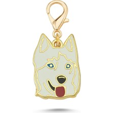 Dali's Husky Beyaz Altın Kaplama Mineli Aksesuar
