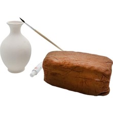 Farbu Oyuncak Kil Oyun Çamuru (Çamur, Vazo, Boya ve Fırça) Oyun Seti