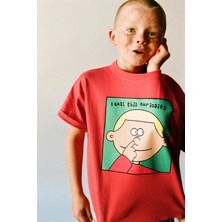 Magu Çocuk Pamuklu Kırmızı Karakter Baskılı T-Shirt Şort Takım