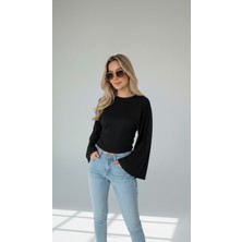 Yarasa Kol Bel Büzgülü Modal Bluz