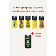 Petra Spring 5’li Doğa Serisi Oto Kokusu + Elma Şekilli Hediyeli Araç Kokusu Seti