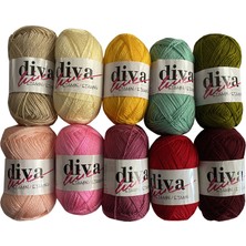 Diva Etamin İş Orlonu 10 Adet Renkli Minik Yumak Seti – El İşi ve Nakış İpliği