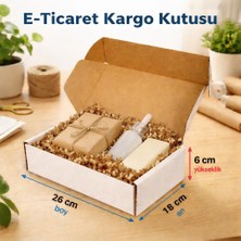 Kolix 25 Adet Kilitli Beyaz E Ticaret Karton Kargo Kutusu 26X18X6 cm