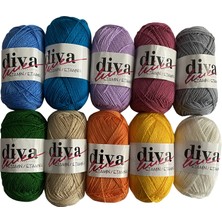 Diva Etamin İş Orlonu 10 Adet Renkli Minik Yumak – El İşi ve Nakış İpliği