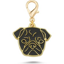 Dali's Pug Siyah Altın Kaplama Mineli Aksesuar