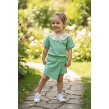 Butik Kız Çocuk Pamuklu Şortlu Etekli 2'li Alt Üst Takım