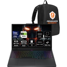 Lenovo Legion 5 Intel Core Ultra 7 255HX 96GB 512GB SSD RTX5070/8GB 115W 15.1" Qhd+ OLED 1000NITS 165Hz W11H Taşınabilir Bilgisayar & Per4 Çanta 83F0008BTRP410