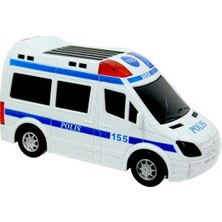 Farbu Oyuncak Sesli Işıklı Hareketli Çarp Dön 112 Polis Imdat Araç Oyuncak Polis Minibüs 155