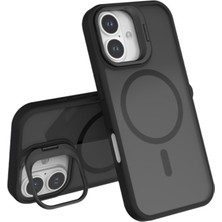 Crocus Strongshell IPHONE 17 Magsafe Ozellıklı Kamera Standlı Kılıf Sıyah