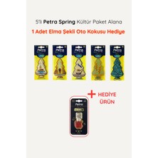 Petra Spring 5’li Kültür Serisi Oto Kokusu + Elma Şekilli Hediyeli Araç Kokusu Seti