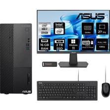 Asus Expertcenter D500ME i7 13700 16GB RAM 2TB SSD 27" FHD Win11 Pro D500000I713700P815 Masaüstü Bilgisayar + Per4 USB